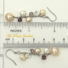 Load image into Gallery viewer, Sterling Silver O Chain Pink Pearl Max Size Dangle Earrings