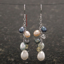 Load image into Gallery viewer, Sterling Silver Chain Hook Max Size Pearl Earrings