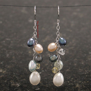 Sterling Silver Chain Hook Max Size Pearl Earrings