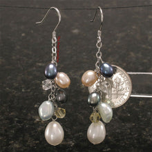 Load image into Gallery viewer, Sterling Silver Chain Hook Max Size Pearl Earrings