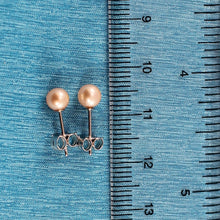 Load image into Gallery viewer, Sterling Silver Peach Pearl Stud Earrings (4.5–5mm)