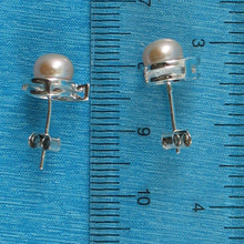 Load image into Gallery viewer, Sterling Silver Pink Pearl Stud Earrings – Rhodium Plated
