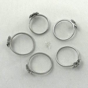Sterling Silver Plumeria Flower Ring with Cubic Zirconia (10mm)