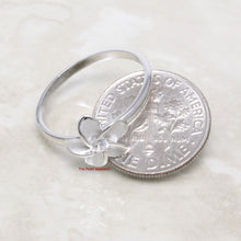 Load image into Gallery viewer, Sterling Silver Plumeria Flower Ring with Cubic Zirconia (10mm)
