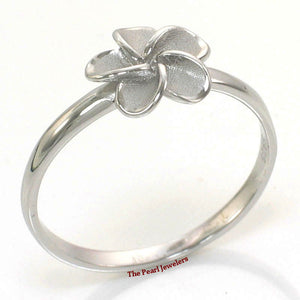 Sterling Silver Plumeria Flower Ring (8.5mm)
