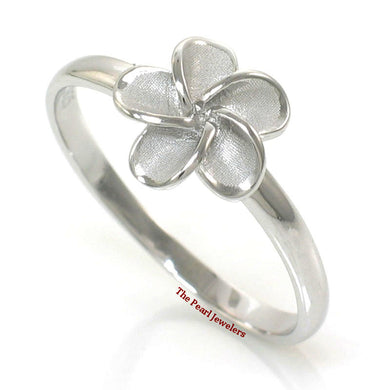 Sterling Silver Plumeria Flower Ring (8.5mm)