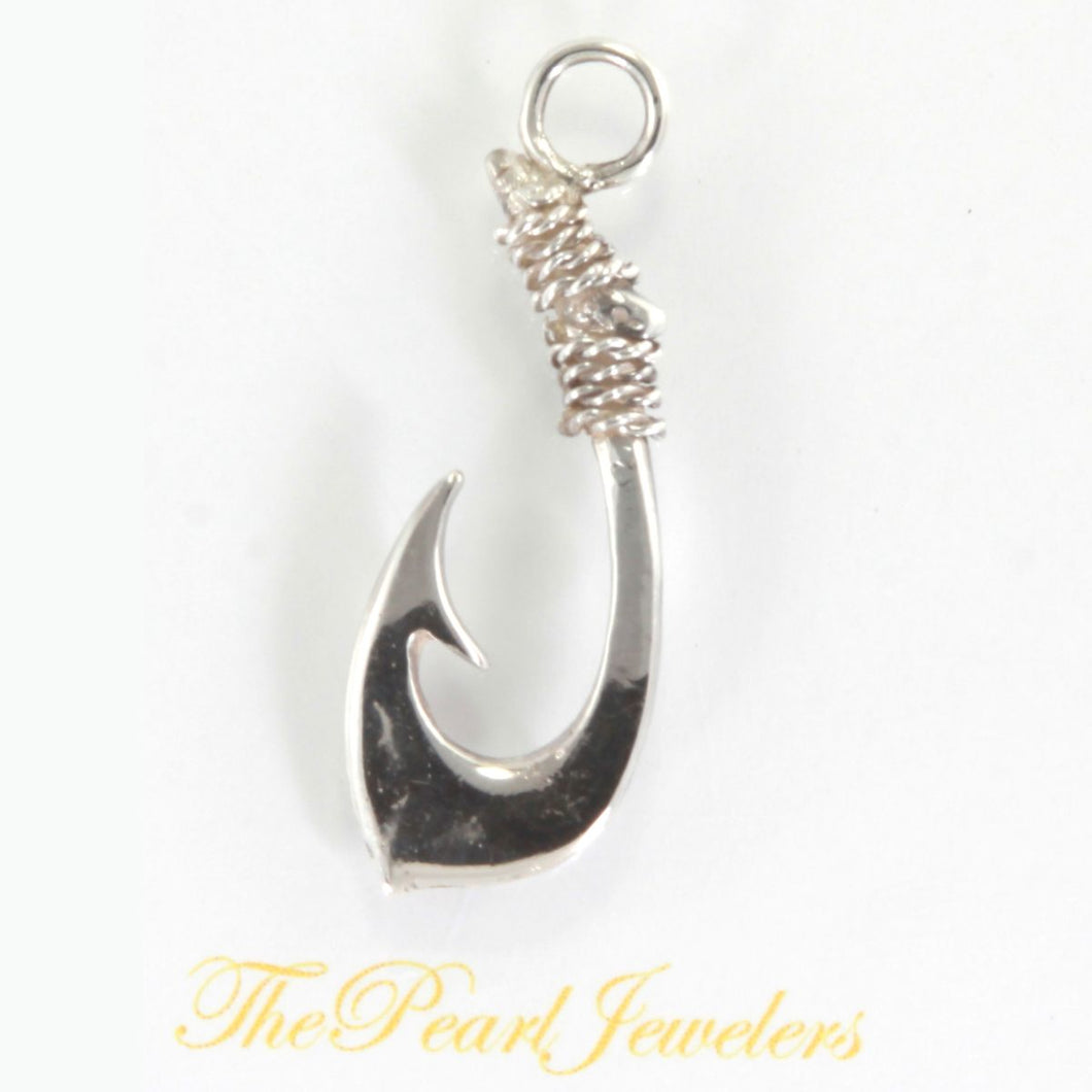 Sterling Silver Polynesian Fish Hook Pendant Necklace