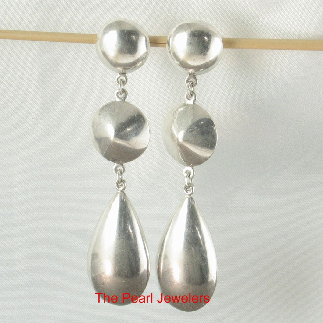 Sterling Silver Dangle Raindrop Design Earrings