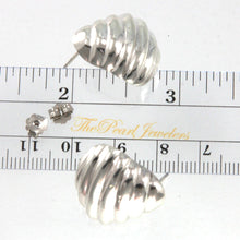 Load image into Gallery viewer, Sterling Silver Ribbed Dome Post Earrings