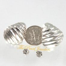 Load image into Gallery viewer, Sterling Silver Ribbed Dome Post Earrings