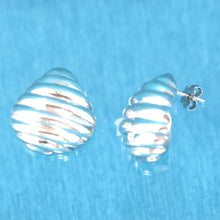 Load image into Gallery viewer, Sterling Silver Ribbed Dome Post Earrings