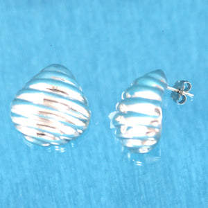 Sterling Silver Ribbed Dome Post Earrings