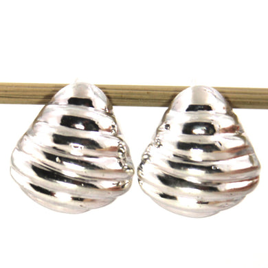 Sterling Silver Ribbed Dome Post Earrings