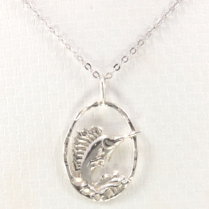 Sterling Silver Swordfish Pendant Necklace