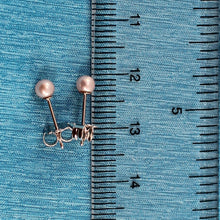 Load image into Gallery viewer, Sterling Silver Stud Earrings with Tiny Pink Pearls (3.5 mm)