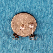Load image into Gallery viewer, Sterling Silver Stud Earrings with Tiny Pink Pearls (3.5 mm)