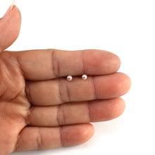 Load image into Gallery viewer, Sterling Silver Stud Earrings with Tiny Pink Pearls (3.5 mm)