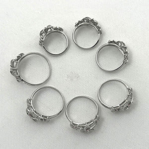 Sterling Silver Triple Plumeria Ring with Pink Cubic Zirconia