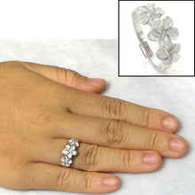Load image into Gallery viewer, Sterling Silver Triple Plumeria Ring