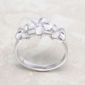 Sterling Silver Triple Plumeria Ring