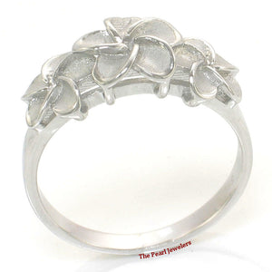 Sterling Silver Triple Plumeria Ring