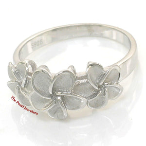 Sterling Silver Triple Plumeria Ring