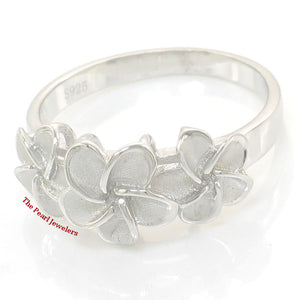 Sterling Silver Triple Plumeria Ring