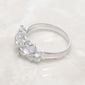 Sterling Silver Triple Plumeria Ring