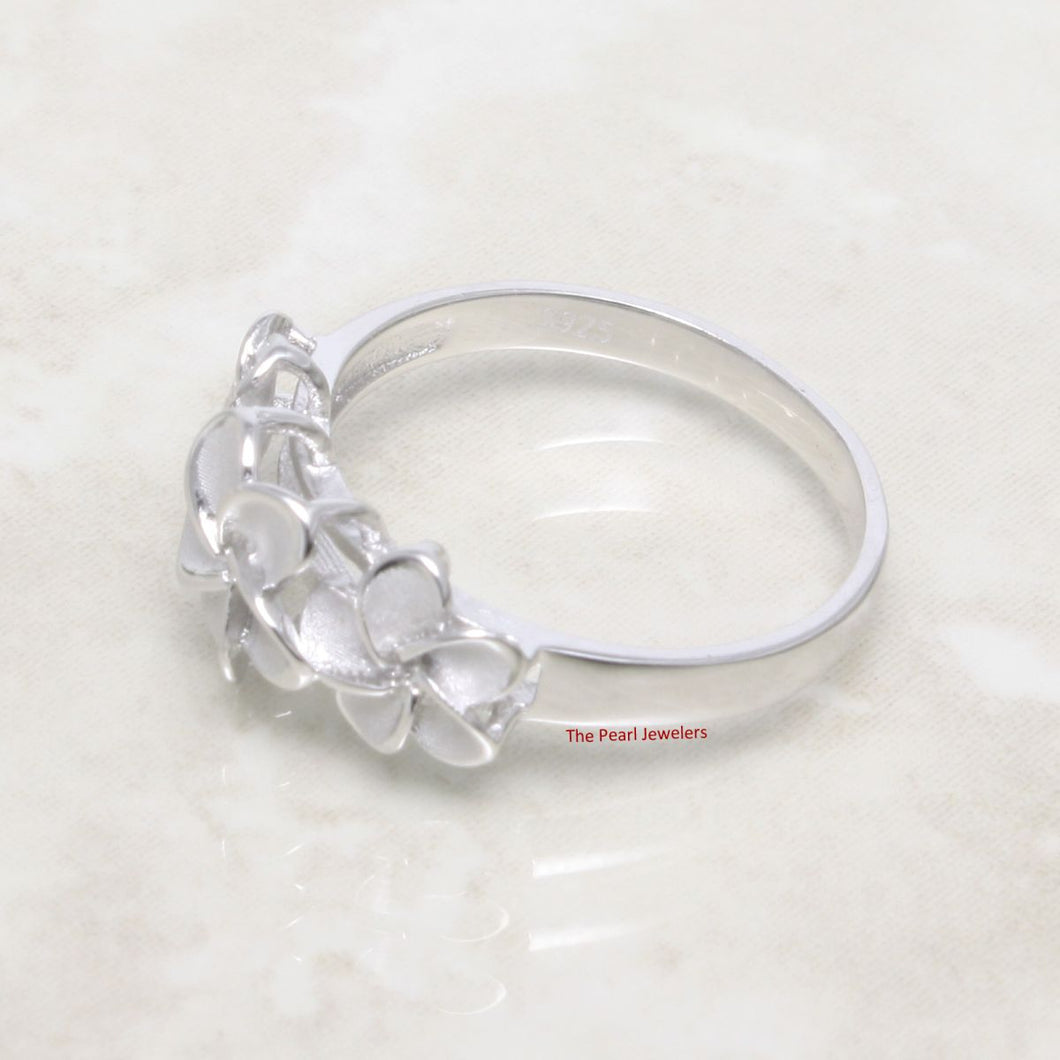 Sterling Silver Triple Plumeria Ring