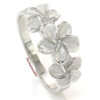 Sterling Silver Triple Plumeria Ring