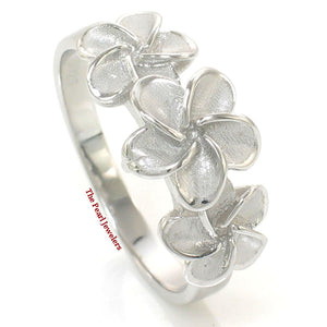 Sterling Silver Triple Plumeria Ring