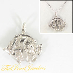 Sterling Silver Tropical Fish Pendant Necklace