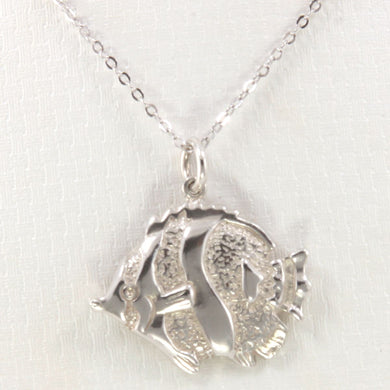 Sterling Silver Tropical Fish Pendant Necklace