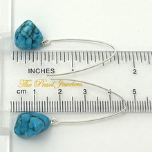 Load image into Gallery viewer, Sterling Silver Turquoise V-Shaped Wire Dangle Earrings