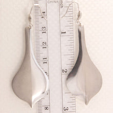 Load image into Gallery viewer, Sterling Silver Two-Tone Heart Dangle Earrings