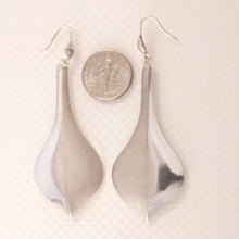 Load image into Gallery viewer, Sterling Silver Two-Tone Heart Dangle Earrings