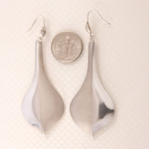 Sterling Silver Two-Tone Heart Dangle Earrings