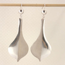 Load image into Gallery viewer, Sterling Silver Two-Tone Heart Dangle Earrings