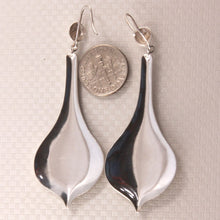 Load image into Gallery viewer, Sterling Silver Two-Tone Heart Dangle Earrings