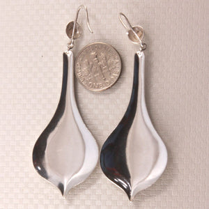 Sterling Silver Two-Tone Heart Dangle Earrings