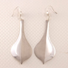 Load image into Gallery viewer, Sterling Silver Two-Tone Heart Dangle Earrings