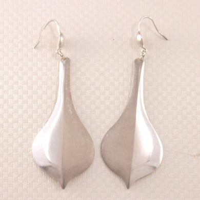 Sterling Silver Two-Tone Heart Dangle Earrings