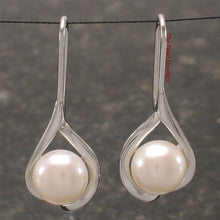 Load image into Gallery viewer, Sterling Silver Wave Hook Cultured Pearl Earrings