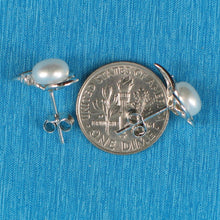 Load image into Gallery viewer, Sterling Silver White Pearl &amp; CZ Stud Earrings