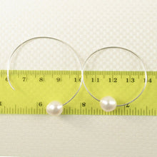 Load image into Gallery viewer, Sterling Silver White Pearl Endless Hoop Earrings