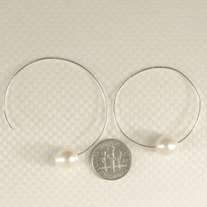 Sterling Silver White Pearl Endless Hoop Earrings