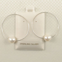 Load image into Gallery viewer, Sterling Silver White Pearl Endless Hoop Earrings