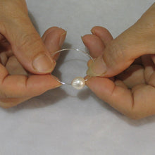 Load image into Gallery viewer, Sterling Silver White Pearl Endless Hoop Earrings