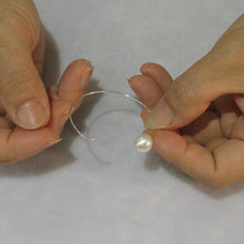 Load image into Gallery viewer, Sterling Silver White Pearl Endless Hoop Earrings