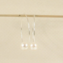 Load image into Gallery viewer, Sterling Silver White Pearl Endless Hoop Earrings
